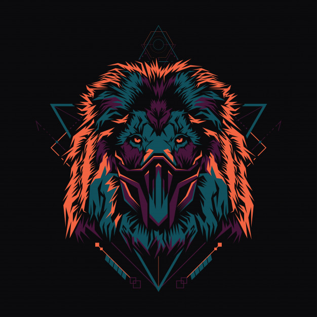626x626 Geometric Lion Vector Premium Download