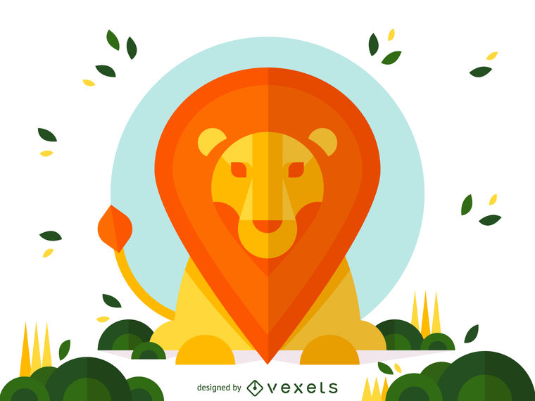 760x570 Geometric Lion Illustration Design