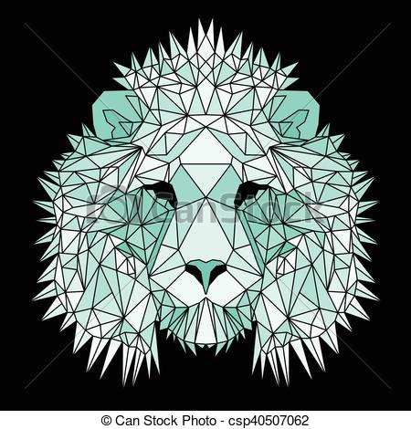 450x470 Beautiful Geometric Lion Nice Polygonal Vector Illustration Clip