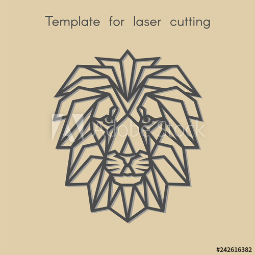 500x500 Template Animal For Laser Cutting Abstract Geometric Lion For Cut