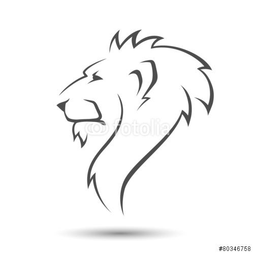 500x500 Vector Lion Head Style Simple Lion Tattoo, Lion Sketch