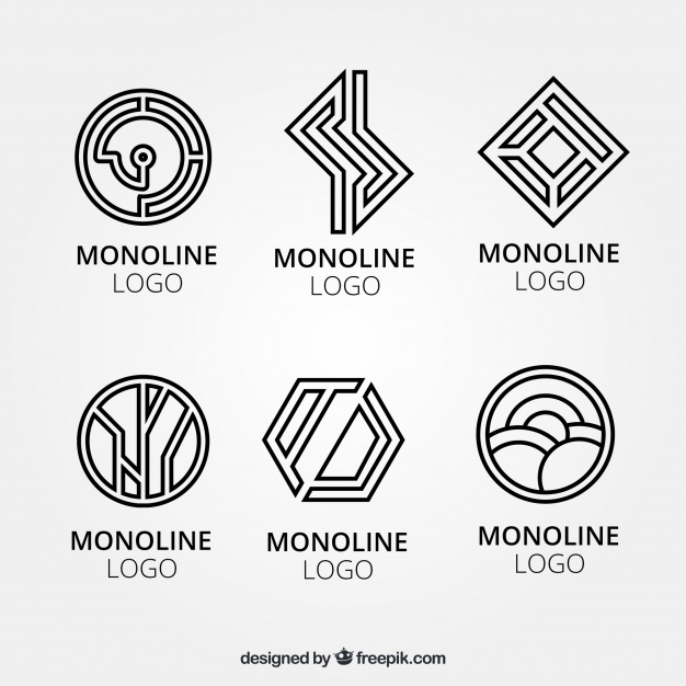 626x626 Creative Geometric Logos In Monoline Style Vector Free Download