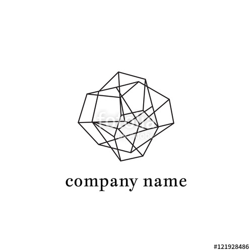 500x500 Abstract Geometric Logo In Perspective Line Design, Vector