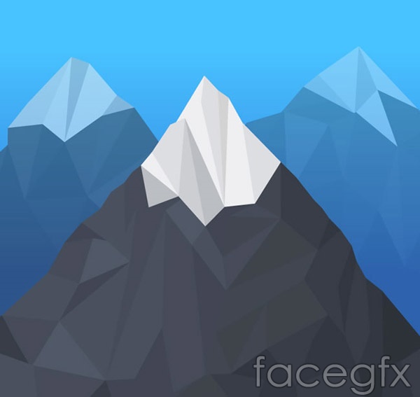 600x567 Geometric Shaped Snow Mountain Vector Over Millions Vectors