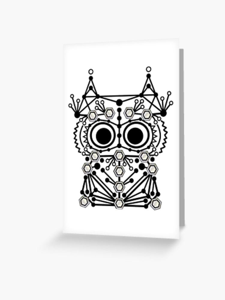 750x1000 Geometric Owl Vector Greeting Card