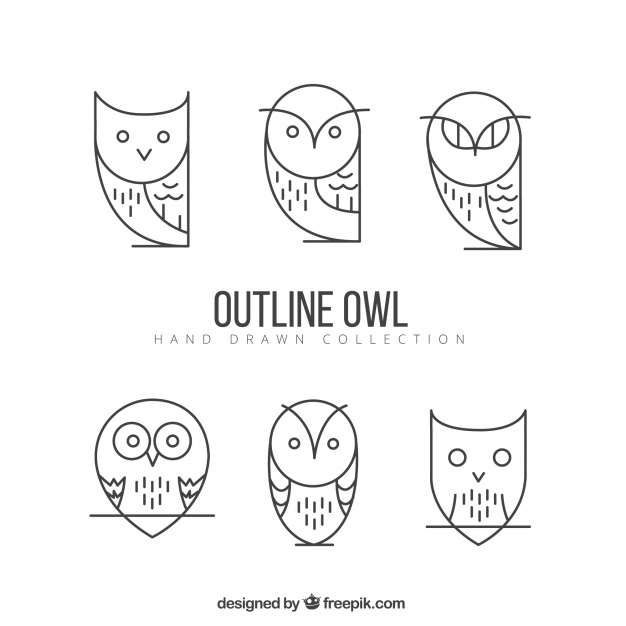 626x626 Geometric Outline Owl Pack Vector Free Download