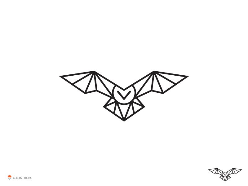 800x600 Owl Line Low Poly