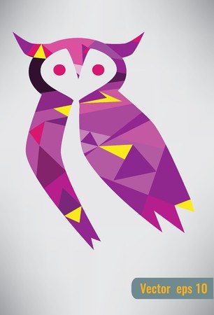 306x450 Owl Vector Isolated, Geometric Modern Illustration Royalty Free