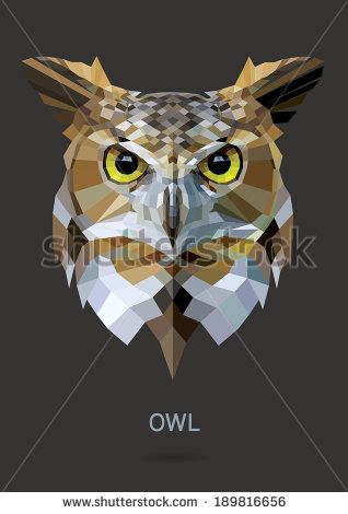 318x470 Owl Vector Polygon Geometric Animal Inspiration Owl Wall Art