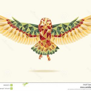 300x300 Stock Illustration Geometric Barn Owl Flying Abstract Colour