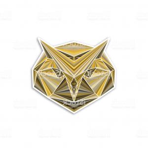 300x300 Vector Geometric Low Poly Colorful Illustration Of A Owl Head Gm