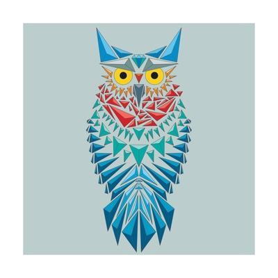 400x400 Vector Geometric Owl Art Print