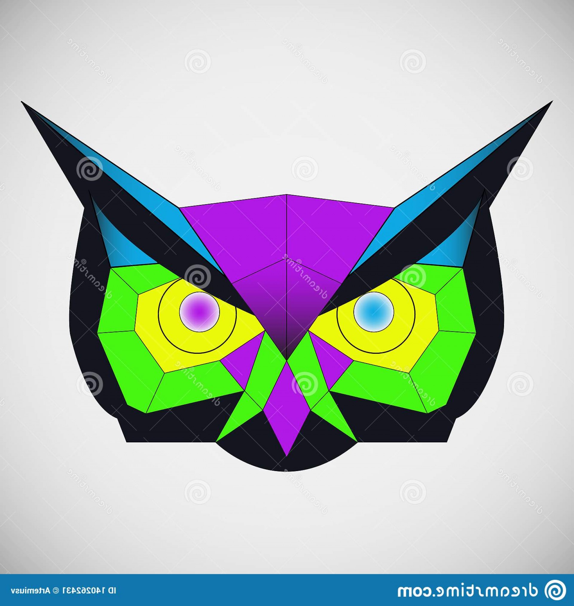 1920x2026 Colorful Geometric Polygon Head Owl Abstract Symbol Bird Vector