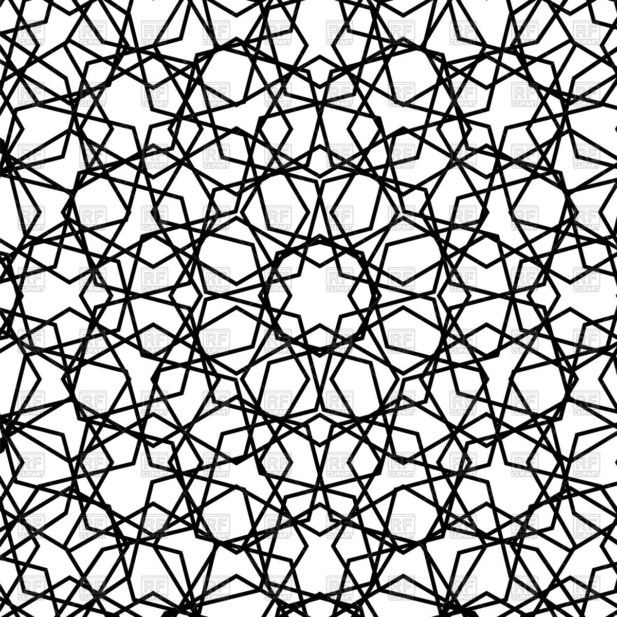 1200x1200 Black And White Seamless Geometric Pattern Vector Image