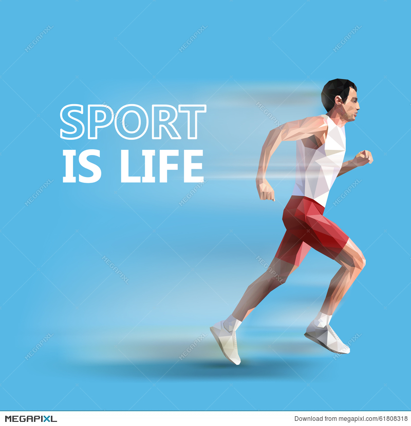 800x830 Polygonal Running Man Vector Geometric Illustration Sport Is