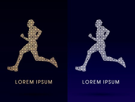 450x338 Abstract Silhouette Running Man Designed Using Gold And Silver