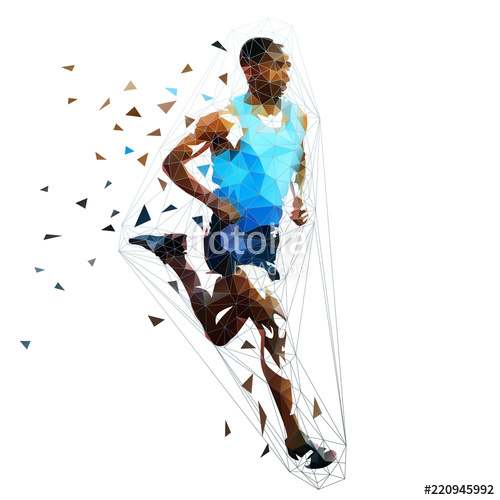 500x500 Running Man, Low Polygonal Colorful Illustration Vector Geometric