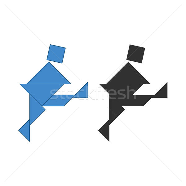 600x600 Running Man Tangram Traditional Chinese Dissection Puzzle, Seven