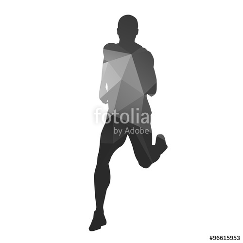 500x500 Running Man Vector Geometrical Silhouette Stock Image
