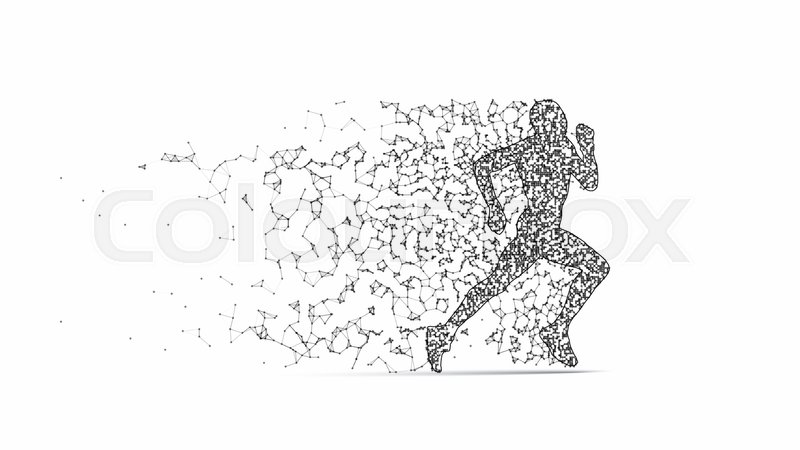 800x450 Geometric Running Man Triangulation Stock Vector Colourbox