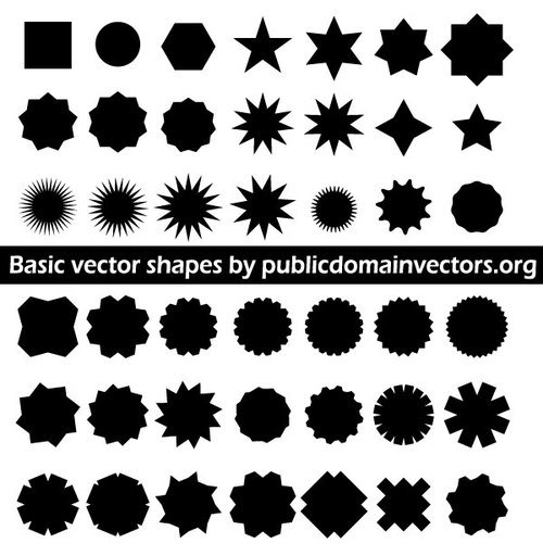 500x500 Basic Geometric Shapes Vector Pack