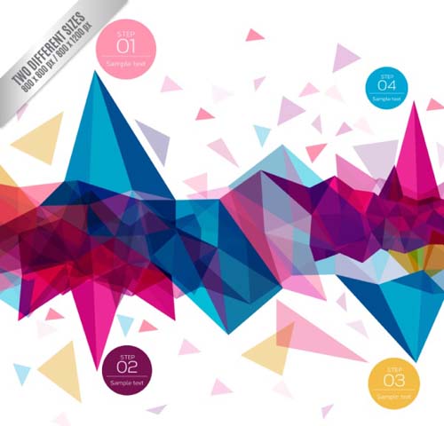 500x480 Geometric Shapes Background With Numbered Vector Free Download