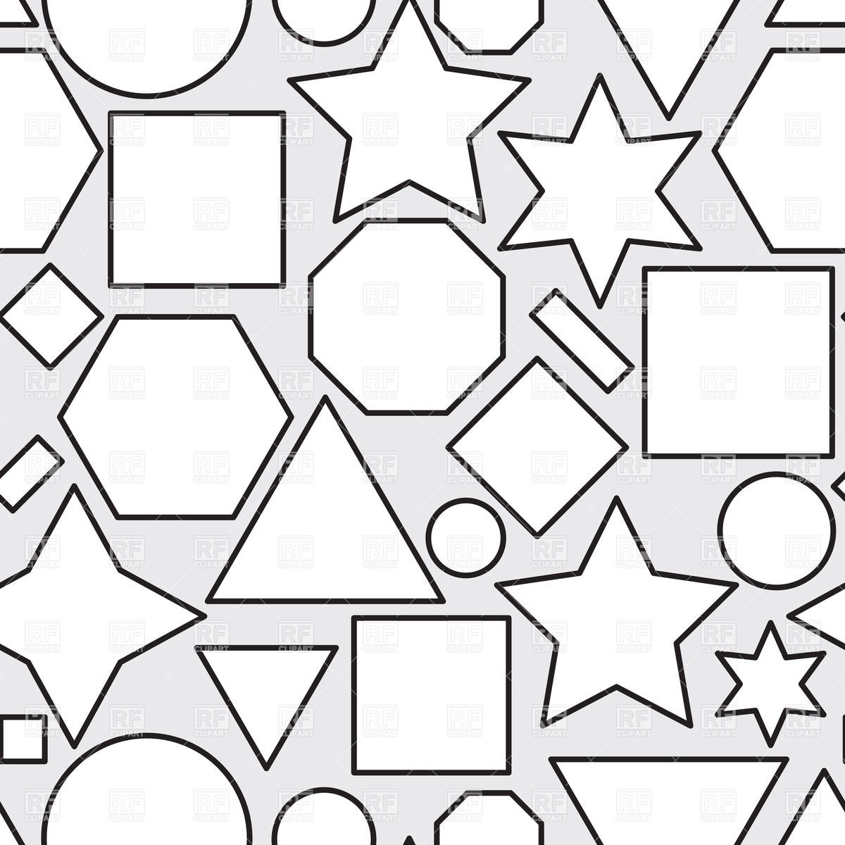 1200x1200 Abstract Black And White Seamless Pattern With Geometric Shapes