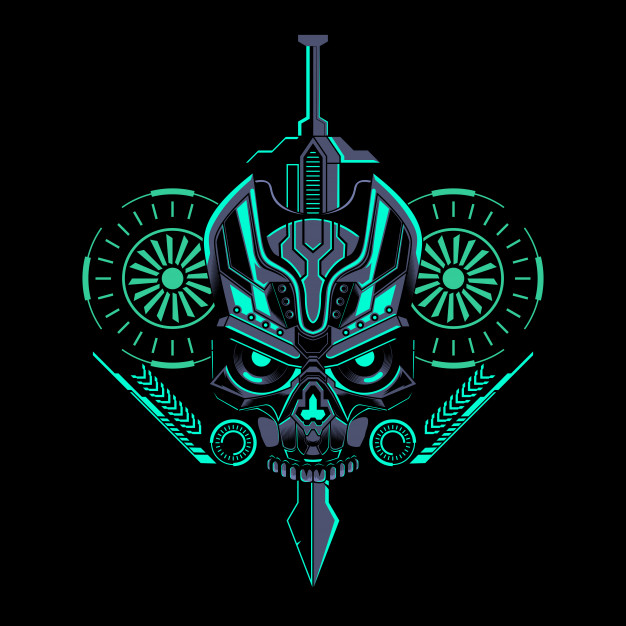 Robotic Skull Sword Geometric Vector Premium Download 626x626 Robotic Skull Sword Geometric Vector Premium Download