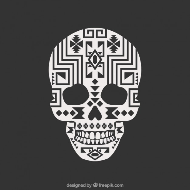 Skull With Ethnic Geometric Vector Free Download 626x626 Skull With Ethnic Geometric Vector Free Download