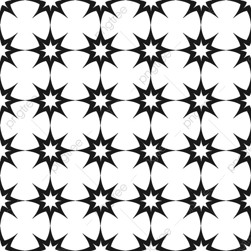 800x800 Vector Seamless Pattern Black And White Repeating Geometric Star