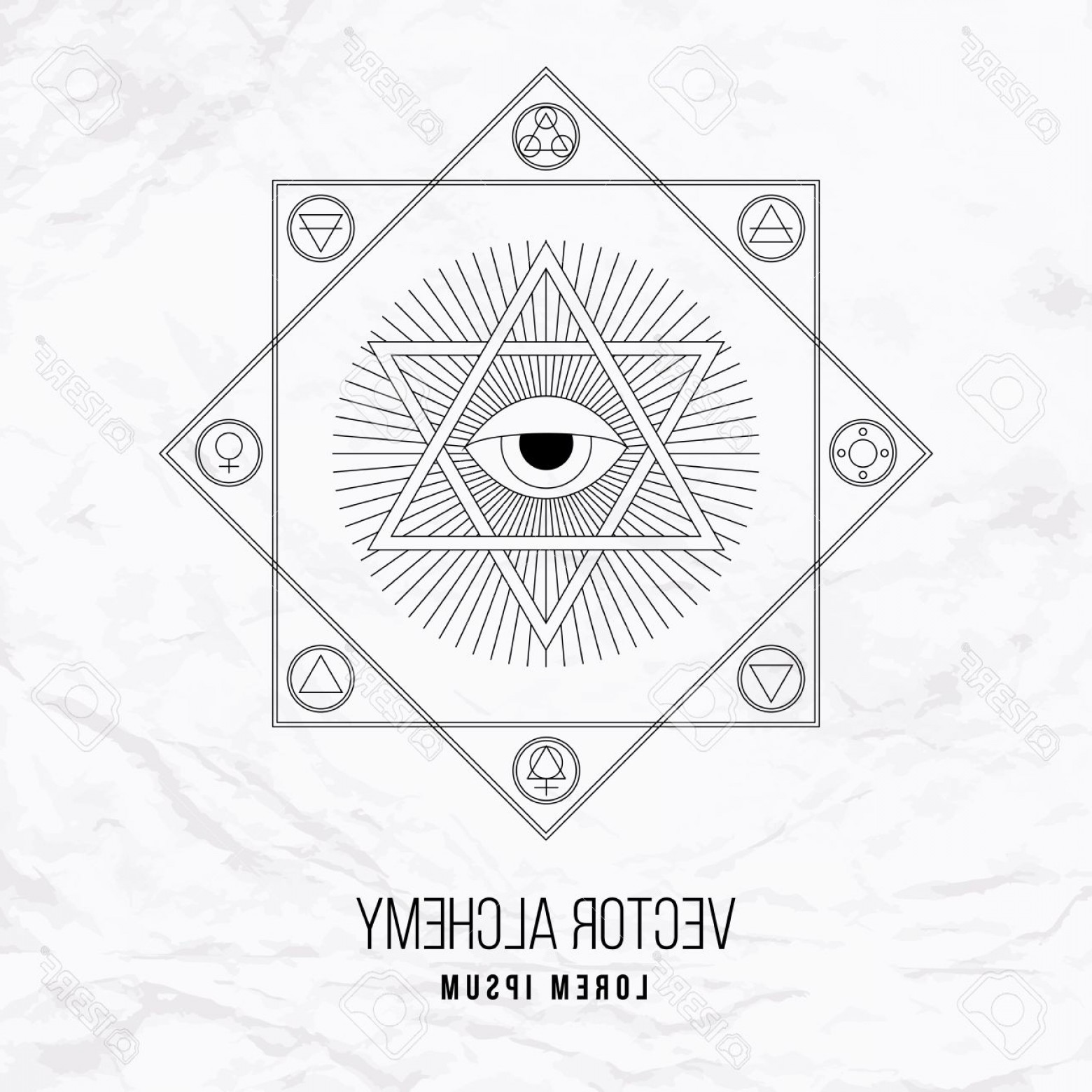 1560x1560 Photostock Vector Vector Geometric Alchemy Symbol With Eye Sun