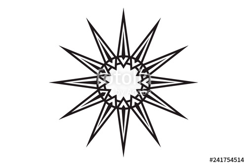 500x334 Abstract Sun Vector, Geometric Design, Star Design Stock Image