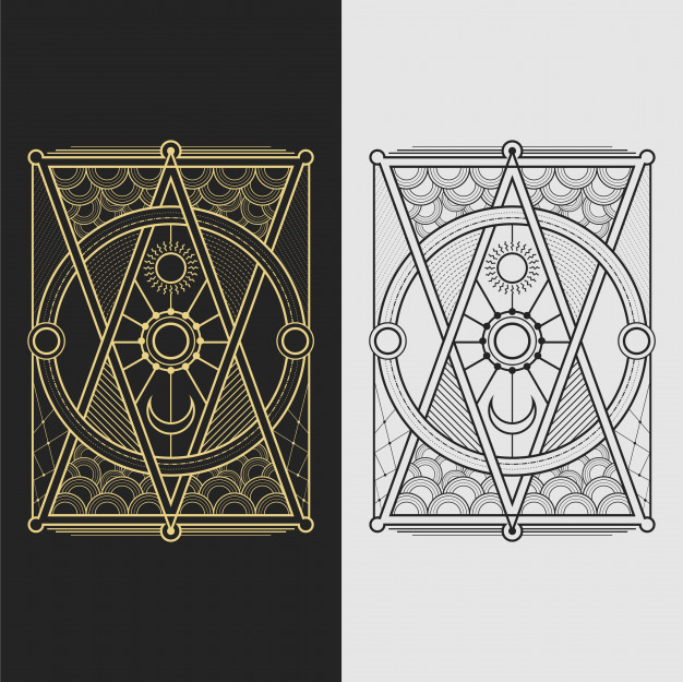 626x625 Sacred Geometry Moon And Sun Vector Premium Download