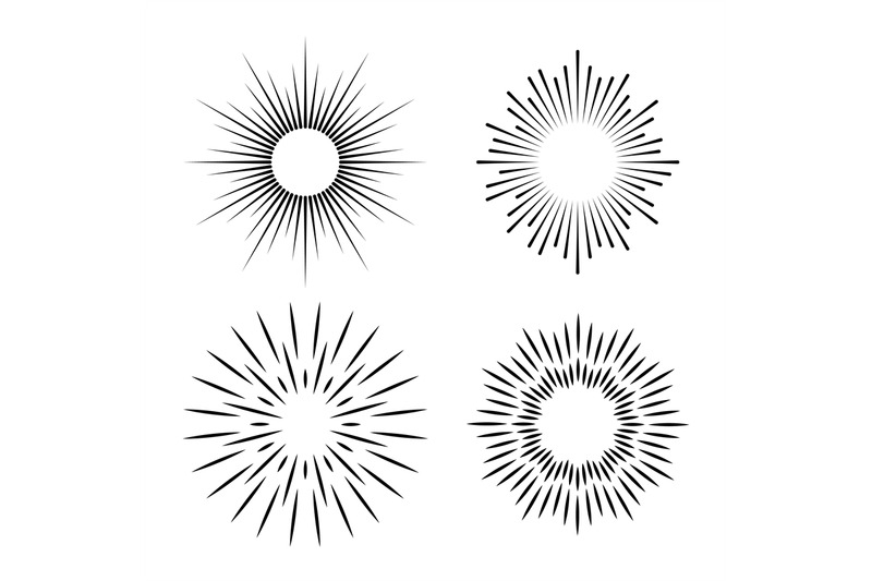 800x533 Simple Ray Set Hand Drawn Geometry Gold Burst Sun Star Rays