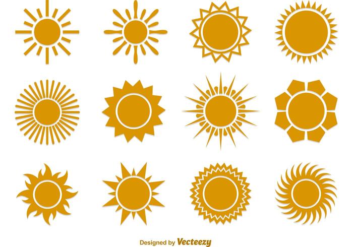 700x490 Summer Sun Vector Flat Icons