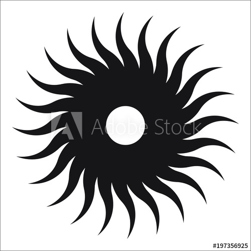 500x500 Abstract Sun Vector Icon Circular, Radial, Abstract, Geometric
