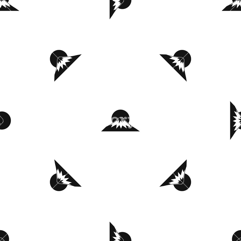 1000x1000 Sun And Mountain Pattern Repeat Seamless In Black Color For Any