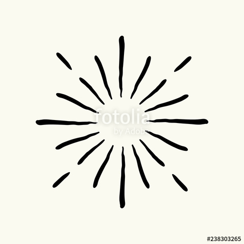 500x500 Vector Hand Drawn Geometric Radial Line Sunburst, The Rays