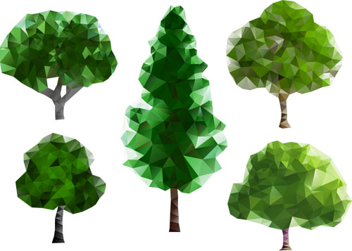 500x357 Geometric Shapes Tree Vector Illustration