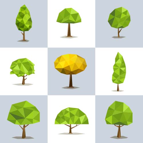 500x500 Geometric Shapes Tree Vector Illustration Free Download