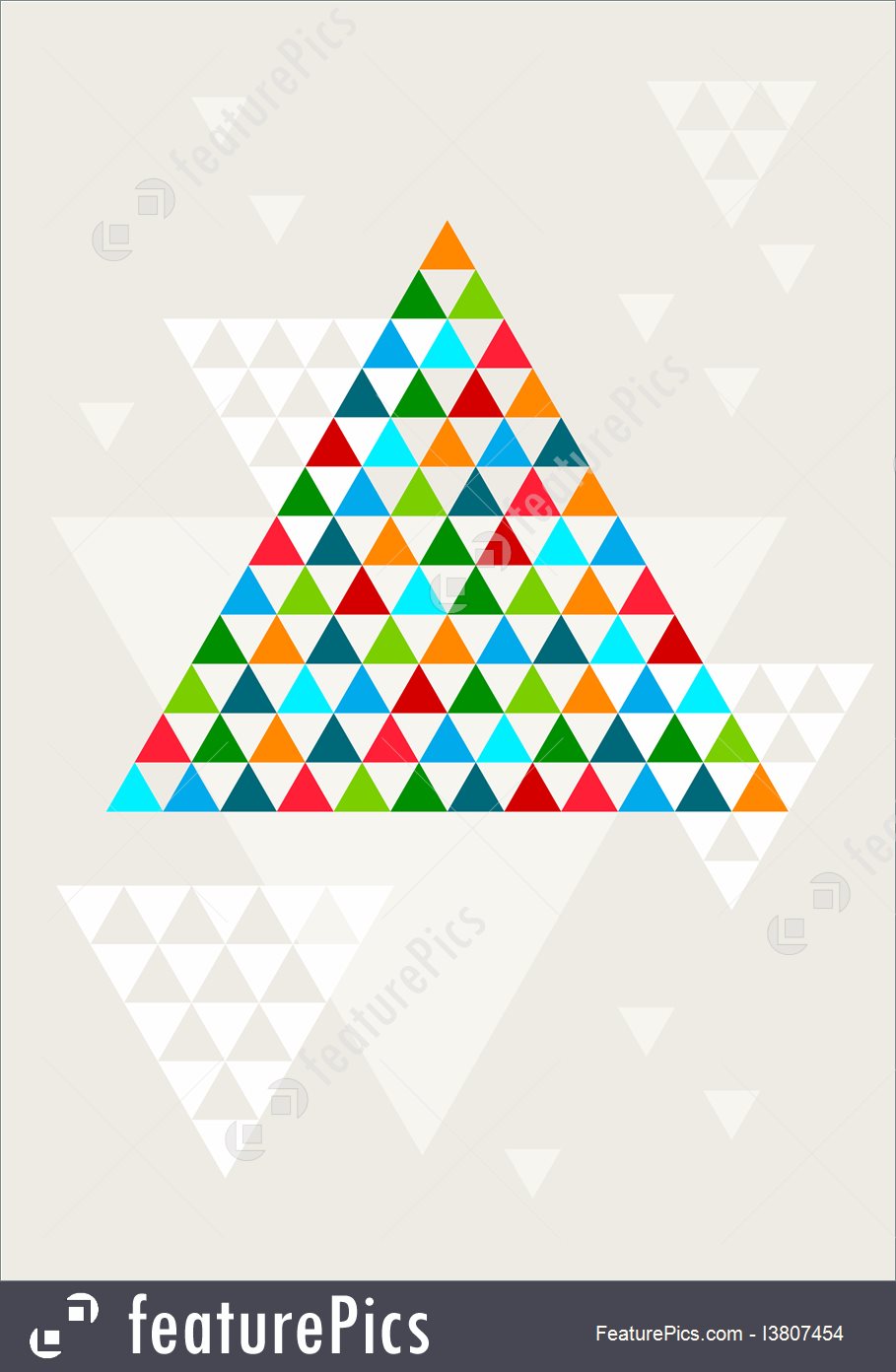 909x1392 Abstract Geometric Christmas Tree, Vector Stock Illustration