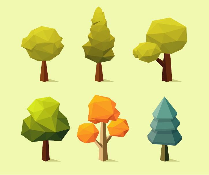 724x607 Geometry Shape Tree Vectors Free Download