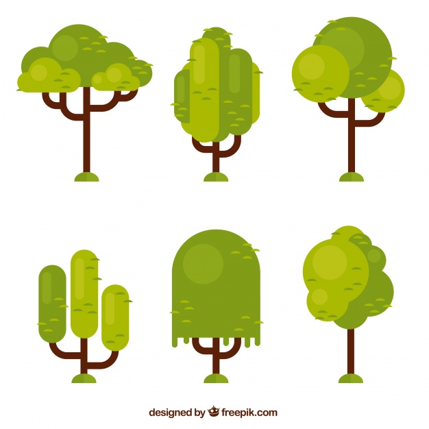 626x626 Set Of Geometric Trees In Flat Design Vector Free Download
