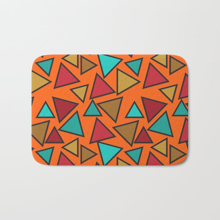 700x700 Seamless Colorful Geometric Triangle Vector Pattern Bath Mat