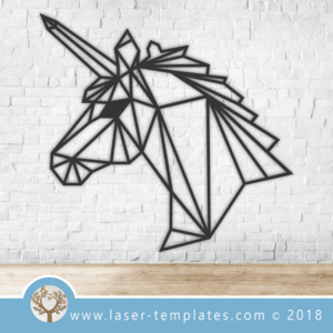 300x300 Laser Cut Geometric Unicorn Vector Template, Download Online Today