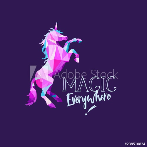 500x500 Unicorn In Geometric Low Poly Style Vector Hand Drawn