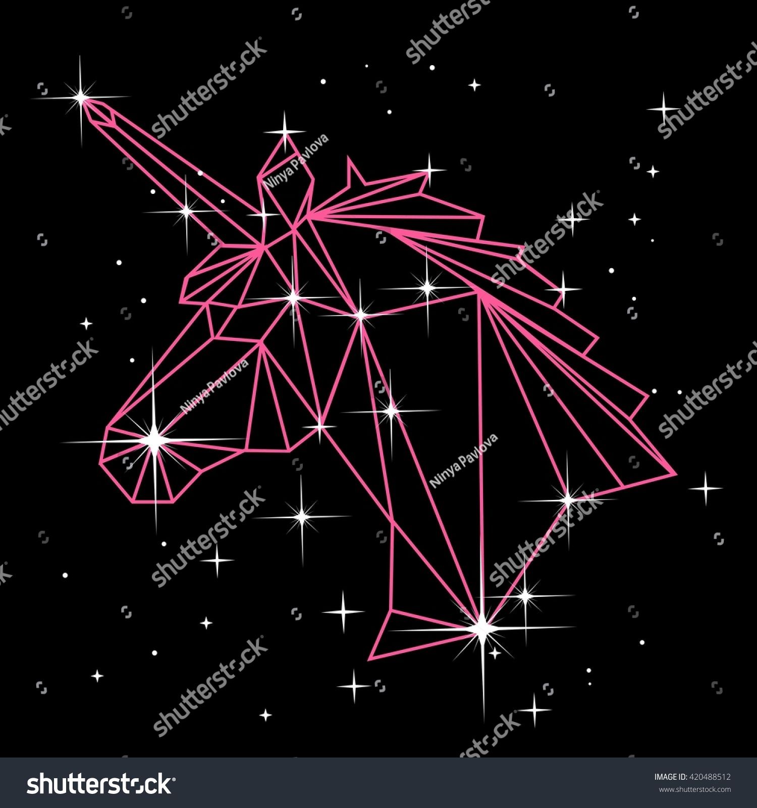 1500x1600 Vector Polygonal Illustration With Geometric Unicorn Head