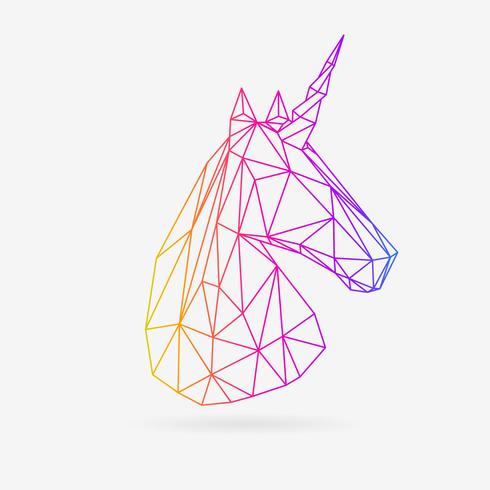 490x490 Vector Polygonal Unicorn Illustration