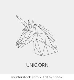 260x280 Vector Polygonal Geometric Unicorn's Head Abstract Linear