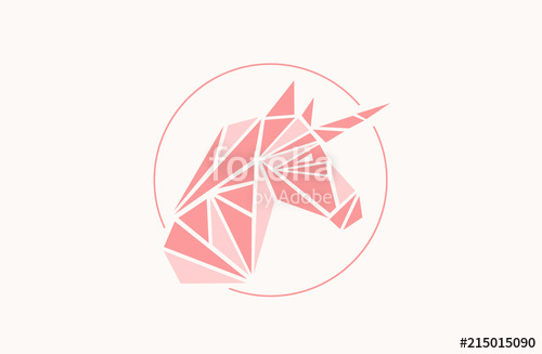 500x327 Geometric Unicorn Head Stock Image And Royalty Free Vector